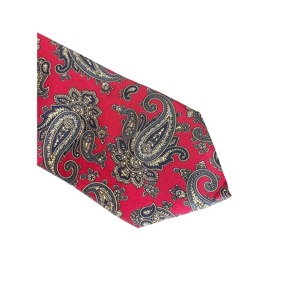 Liberty of London Silk Tie Red Paisley Necktie 100% Silk‎ Made in USA As Is - Picture 2 of 7
